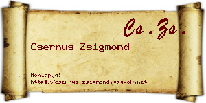 Csernus Zsigmond névjegykártya